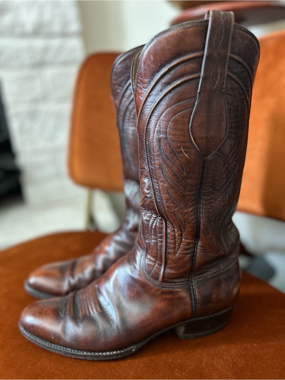 Vintage Seville Goat Skin Leather Lucchese Men’s BOOTS 6383 Size 9 1/2 C